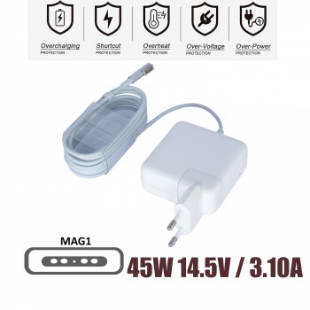 Laptop Power Adapter - AC Adapter Charger Apple MacBook A1369 A1370 A1374 A1244 A1304 A1237 MB283LL/A ADP-54GD 45 W MagSafe 1 45W 14.5 V 3.1A Laptop Notebook Charger - OEM High Quality (Ref.60120)