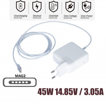 AC Adapter Laptop Notebook Charger for 60121C 14.85V 3.05A 45W MagSafe 2 ( SKU.60121 )