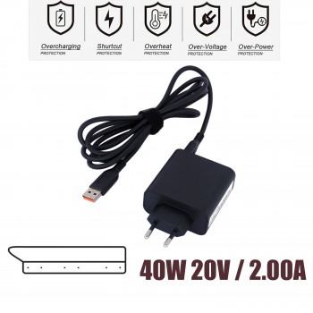 Laptop Power Adapter - AC Adapter Lenovo 40W 20V/5.2V USB ADL40WLG Laptop Notebook Charger - OEM High Quality (Ref.60134)