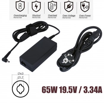 Laptop Power Adapter - AC Adapter Toshiba dynabook v714/k 65W 19.5V 3.34A 4mmx1.7mm Laptop Notebook Charger - OEM High Quality (Ref.60161)