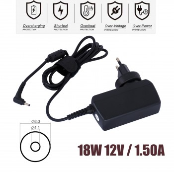 Laptop Power Adapter - AC Adapter Charger Acer Aspire Switch 10 SW5-011 SW5-012 11 SW5-111 SW5-012-15XE ADP-18TB C 12V 1.5A 18W 3*1.1mm Tablet Charger - OEM High Quality (Ref.60180)