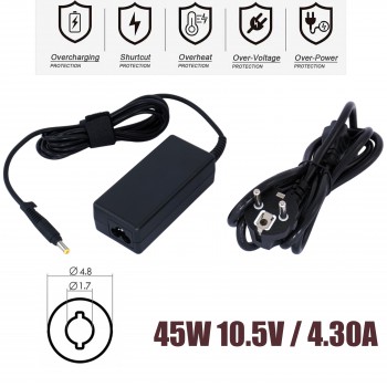 Laptop Power Adapter - AC Adapter Charger Sony Vaio Duo 10 11 13 Series VGP-AC10V8 45W 10.5V 4.3A 4.8*1.7 mm VGP-AC10V10 Laptop Notebook Charger - OEM (Ref.60186)