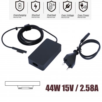 Laptop Power Supply - AC Adapter Charger Microsoft Surface Pro 3, 4, 5, 6 1769 5V 1A 15V 2.58A M1006829-006 M1006829-006 44W OEM (Ref.60189)