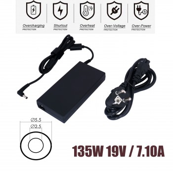 Laptop Power Supply - AC Adapter Charger orange tip Acer Aspire V17 Nitro VN7-791G-7825 Delta Acer Aspire 135W 19V 7.11A 5.5*2.5mm PA-1131-05 OEM (Ref.60194)