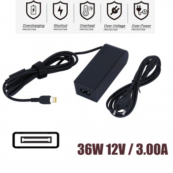 Laptop Power Supply - AC Adapter Charger Lenovo ThinkPad Tablet 12V 3A 36W USB Pin ADLX36NCT2B SA10E75782 ThinkPad 10 Z3795 - OEM (Ref.60198)