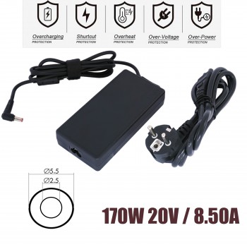 Laptop Power Supply - AC Adapter Charger for Lenovo ThinkPad Y500 Y500N 45N0111 45N0112 36200401 36200232 ADP-170BB B 170W 20V 8.50A 5.5mm*2.5mm Notebook Charger ( Ref.60251 )