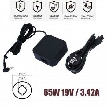 Laptop Power Supply - AC Adapter Charger for Asus VivoBook Q301 Q301L Q301LA Q400 Q400A Q500A PA-1650-78 0A001-00048900 0A001-00041500 0A001-00040800 19V 3.42A 65W 5.5mm*2.5mm Notebook Charger ( Ref.60255 )