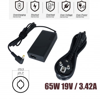 Laptop Power Adapter - AC Adapter Charger for Acer Aspire 5 A515-43-R19L PA-1650-86 PA-1650-69 19.5V 3.42A 65W 5.5mm*1.7mm Notebook Charger ( Ref.60273 )