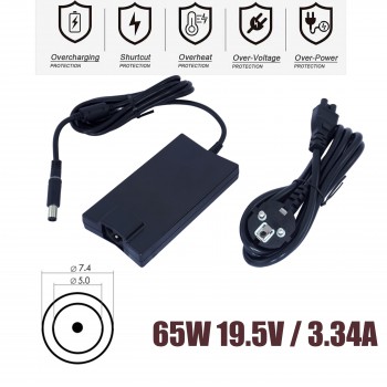 Laptop Power Supply - AC Adapter Charger for Dell Latitude 3340 E5430 E5440 HA65NEO-00 PA-2E Family PA10 PA-10 PA-10 PA-12 PA12 19.5V 3.34A 65W 7.4mm*5.0mm Laptop Charger ( Ref.60275 )