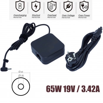 AC Adapter Laptop Notebook Charger for Asus Vivobook X540U Q200 S200e X102 F102 PA-1650-78 ADP-65GD B 19V 3.42A 65W 4.0mm*1.35mm ( SKU.60276 )