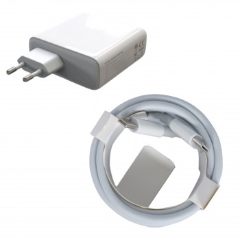 GaN Charger - Adapter 100W2C1A 2C1A 3 Port Wall Fast Charger with 1 USB-A Port and 2 USB-C Ports 100W Power Delivery for Smartphones Game Consoles Tablets Laptops White ( Ref.60286 )