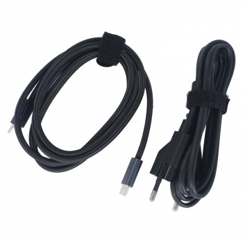 GaN Charger - Adapter 2C1A 3 Port Fast Charger with 1 USB-A Port and 2 USB-C Ports 140 W Power Delivery for Laptops Phones Tablet and More Black ( Ref.60288 )