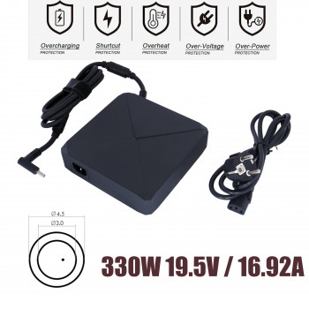 Laptop Power Supply - AC Adapter Charger for HP Omen 17-ck1021nr 17-ck0010nr TPC-DA60 ADP-330BB BF 937465-013 M34603-001 M34531-003 19.5V 16.92A 330W 4.5mm*3.0mm Notebook Charger ( Ref.60289 )