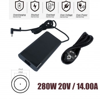 Laptop Power Supply - AC Adapter Charger for HP Omen 16-K 16-K0080NV 16-N ZBook Fury G9 M94073-001 M94073-002 M95376-001 PA-1281-08HT 20V 14.00A 280W 4.5mm*3.0mm Notebook Charger ( Ref.60291 )