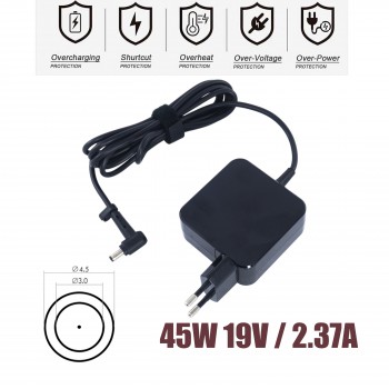 AC Adapter Laptop Notebook Charger for Asus VivoBook F1704VA Series X1405ZA X1502ZA X1605ZA X1704ZA S16 Flip TN3604YA E1404GA ADP-45BW Z2P 0A001-01103500 19V 2.37A 45W 4.5mm*3.0mm Notebook Charger ( SKU.60301 )