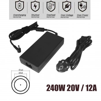 AC Adapter Laptop Notebook Charger for MSI Stealth 14 Studio A13VF MSI Crosshair 15 B12UGZ MSI Crosshair 17 C12VG A20-240P2A ADP-240EBD 20V 12.00A 240W 4.5mm*3.0mm ( SKU.60303 )