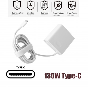 AC Adapter Laptop Monitor Charger for Huawei MateBook 16s CREM-WFD9 CREF-X CREFG-X HW-200675E Monitor gaming HW-200675EDO 20V 6.75A 135W Type-C Monitor Charger ( SKU.60309 )