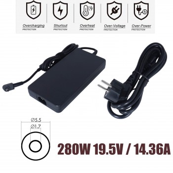 AC Adapter Laptop Notebook Charger for Acer Predator Helios 300 PH317-56 PH315-55 Nitro 5 AN515-46 AN515-58 A21-280P1A 19.5V 14.36A 280W 5.5mm*1.7mm ( SKU.60315 )