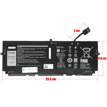 Laptop Battery - Battery for Dell XPS 13 9300 9310 9380 (2020) 02XXFW 0722KK 2XXFW FP86V WN0N0 7.6V 52Wh 6500mAh with 10pins cable ( Ref.1-BAT0472 )