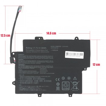 Laptop Battery - Battery for Asus VivoBook Flip 12 TP203NA-BP034TS 0B200-02470000 C21N1625 CS-AUF120NB-S 38Wh 7.7V 4940mAh with 8pins cable ( Ref.1-BAT0477 )