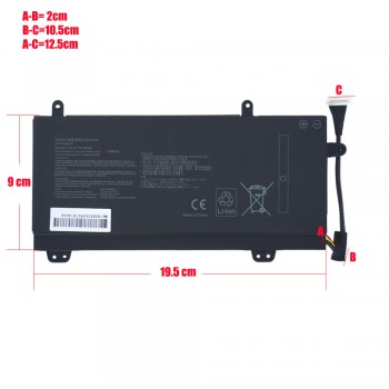 Laptop Battery - Battery for Asus ROG Zephyrus M GM501 GM501G GM501GM GM501GS GU501 C41N1727 15.4V 55Wh 3605mAh with 8 pins ( Ref.1-BAT0493 )