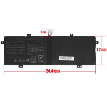 Laptop Battery - Battery for Asus VivoBook S14 S431FA S431FA-AM001T S431FA-AM001T S431FA-AM010T S431FA-AM012T C21N1833 0B200-03340000 2ICP5/74/110 C21PtJH 7.7V 47Wh 6000mAh with cable 8pins ( Code 1-BAT0625 )