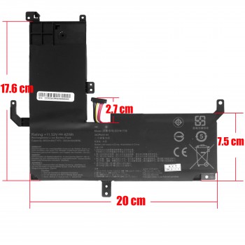 Laptop Battery - Battery for Asus VivoBook Flip 15 TP510 TP510UA TP510UF TP510UQ B31N1708 0B200-02720000 31CP5/57/81 11.52V 42Wh 3653mAh with cable 8pins ( Ref.1-BAT0657 )