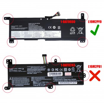 Laptop Battery - Battery for Lenovo Ideapad 1-11ADA05 1-14ADA05 Slim 1-11AST-05 L19M2PF0 5B10V25259 5B10W67171 SB10V25256 5B10V25257 7.5V 35Wh 4670mAh with cable 8pins ( Ref.1-BAT0660 )