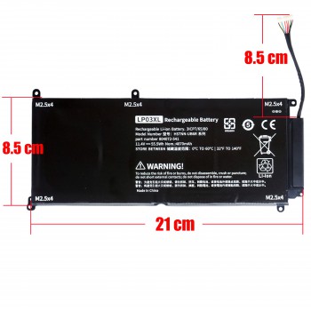 Laptop Battery - Battery for HP Envy Notebook M6-AE151DX T0U83UA T0U83UAR LP03XL LP03048XL HSTNN-DB6X 807211-221 807211-241 805094-005 11.4V 55.5Wh 4870mAh with cable 10pins ( Ref.1-BAT0670 )