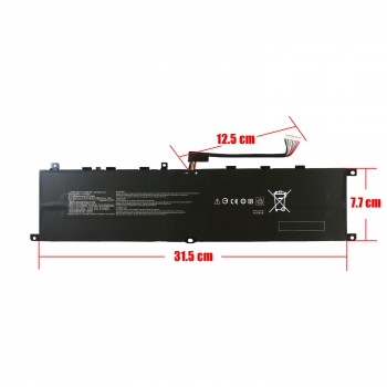 Laptop Battery - Battery for MSI GS66 BTY-M6M Stealth MS-16V1 GE66 Raider MS-1541 MS-1544 MS-1542 MS-17K1 GE76 Creator 15 MS-16V2 15.2V 95Wh 6250mAh with 10pins cable ( Code 1-BAT0690 )