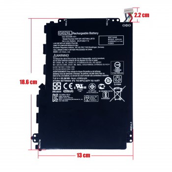 Laptop Battery - Battery for HP Pavilion Detachable x2 12-b000 x2 12-b100 GI02XL 832489-421 833657-005 841565-001 GI02033XL 7.6V 33.36Wh 4390mAh with cable 10pins ( Ref.1-BAT0723 )