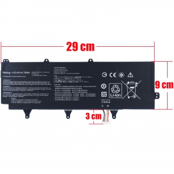Laptop Battery for Asus ROG Zephyrus S GX701 GX701LV GX701LWS GX701LXS GX701G GX701GW GX701GX C41N1802 0B200-03140100 4ICP6/72/77 15.4V 76Wh 4935mAh με καλωδιοταινία 8pins ( SKU.1-BAT0757 )