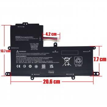 Laptop Battery for HP Stream 11-R 11-R014WM 11-R010NR 11-Y 11-AH 11-AK 11-AH011WM PO02XL 824560-005 824536-850 7.6V 37Wh 4868mAh with cable 10pins ( SKU.1-BAT0831 )