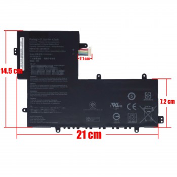 Laptop Battery for Asus Chromebook C204MA Flip C214MA 0B200-03370000 C31N1836 C31N1836-1 CA436981G 3ICP5/70/81 11.55V 42Wh 3640mAh with cable 8pins ( SKU.1-BAT0840 )