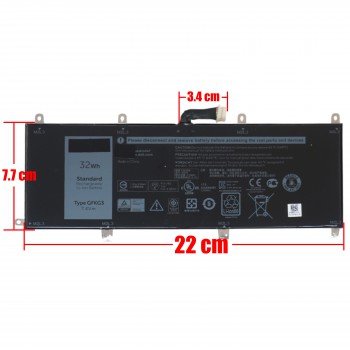 Laptop Battery for Dell Venue 10 Pro 5056 GFKG3 0GFKG3 WH96V VN25R 7.4V 32Wh 4108mAh with cable 8pins ( SKU.1-BAT0907 )
