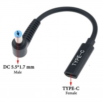 Power Adapter Charger Cable USB Type-C to 5.5mm*1.7mm ( Code 1-DCCRD043 )