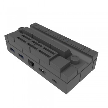 Charging Dock Station Type-C with LAN & HDMI & USB 3.0 & SD Game Cards Storage Slots and Screen Projection for Nintendo Switch/Switch OLED HS-SW500 Black ( SKU.1-GAME010 )