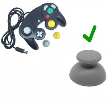 3D Analog Joystick with Thumbstick Thumb Stick Cap for Nintendo GameCube NGC Controller Gray ( SKU.1-GAME036 )
