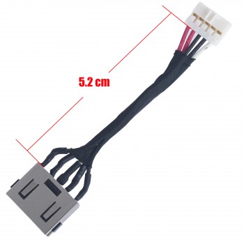 DC Power Jack Socket for Lenovo IdeaPad Yoga 730-15IKB 81CU 720-15IKB 80X7 730-15IWL 81JS DC30100ZU00 DC301011O00 CIZY5 5C10N67809 8S5C10N67809 5C10Q96435 with 5.2cm 5pins Square Slim Tip ( Ref.31001 )