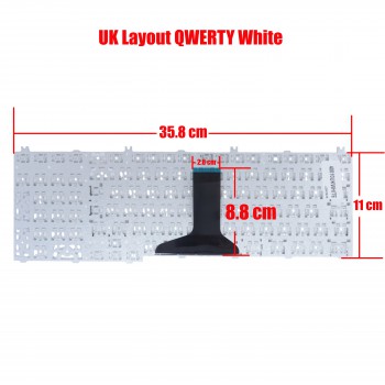 Laptop Keyboard for Toshiba Satellite L755 C650 C650D C655 C655D L650 L650D L655 L655D L670 L670D L675 L675D Pro C650 C655 C660 C665 L650 L655 L670 UK White ( SKU.40010UKWHITE )