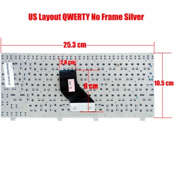 Laptop Keyboard for Toshiba NB200 NB250 NB255 NB300 NB305 NB500 NB520 NB510 NB550D Portege T110 T115 Series US Silver No Frame ( SKU.40016USSILVERNOFRAME )
