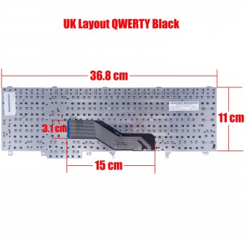 Laptop Keyboard Dell Latitude E5520 E5530 E6520 E6530 Precision M4600 M6600 M6700 02PJKW 05KK5K 07JJJNH 0DY26D 0F1CN4 0J8NYG 0T1PYT 0WG3DV 55010K600-035-G 55010NY00-035-G 550110500-515-G UK VERSION BLACK KEYBOARD OEM(Ref.40028UKNOPOINTER)