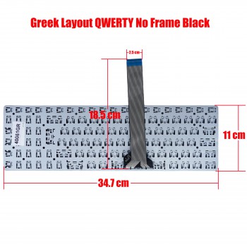Laptop Keyboard Asus K55 K55A K55DE K55N K55VD K55VJ K55VM K55VS K55A-BBL4 K55XI K55N-DS81 A55 A55DE A55DR A55N A55V A55VD A55VJ A55VM A55VS A55XI K55 K55A GREEK KEYBOARD (Code 40061GR)
