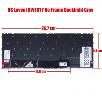 Laptop Keyboard for Lenovo Yoga 6 13ALC7 82UD Yoga 6 13ABR8 83B2 5CB1H24602 PT3SB-US SN21E711304 V213120BS1-US SN21G94794 US No Frame Backlight Gray ( SKU.40065USBL )