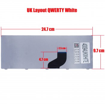 Laptop Keyboard Acer Aspire One 532H 521 522 532 532H 533 AO532 AO532H AOD532H D255 D255E D257 D260 D260-2BQKK D260-N51B/M D270 D270-1410 NAV50 NAV70 P0VE6 PAV01 PAV70 POVE6 UK WHITE VERSION BLACK KEYBOARD(Ref.40094UKWHITE)