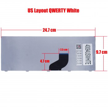 Laptop Keyboard Acer Aspire One 532H 521 522 532 532H 533 AO532 AO532H AOD532H D255 D255E D257 D260 D260-2BQKK D260-N51B/M D270 D270-1410 NAV50 NAV70 P0VE6 PAV01 PAV70 POVE6 ZH9 WHITE US VERSION BLACK KEYBOARD(Ref.40094USWHITE)