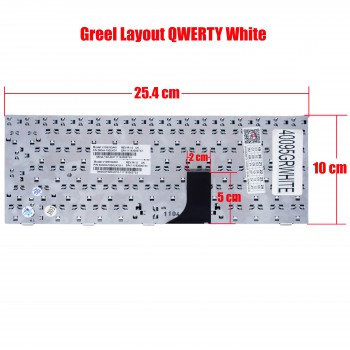 Keyboard Laptop ASUS EEE PC Asus 1001 1001HA 1001PED 1001PX 1002HA 1005 1005HA 1005PED 1005PX 1008 1008HA R101 R101D 1000H 1000HA 1000HD 1000HE 1000HG 1002HA 904 904HA 904HD 905 GREEK VERSION WHITE KEYBOARD(Ref.40095GRWHITE)