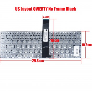 Laptop Keyboard for Asus N46 N46VB N46VJ N46VM N46VZ 0KN0-MF1KO23 0KNB0-4622KO00 9Z.N8ABU.K0K 0KN0-MF1LO231302D000072 0KNB0-4120US00 AENJ7U01010 US No Frame Black ( SKU.40101US )