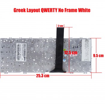 Greek Laptop Keyboard for ASUS EPC Eee pc 1025 1025C 1025CE 1015 BX V103662HK OKNA-291GR01 1011p 1015PW 1015PD 1015tx 1016P X101H X101CH 04GOA291KUS01 04GOA292KUS02-1 UK No Frame ( Code 40105GRWHITE )