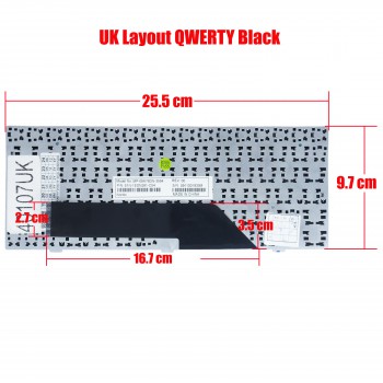 Laptop Keyboard MSI Wind U90 U90X U100 U110 U120 U115 U123 U123 U123H U123T N011 U101C U101 U101B U115 U100X MEDION E1217 Advent 4211 4211 4211b 4211C 4212 SI D0K-6108A MP-08A73U4-359 MP-08A76A0-359 MP-08A76B0-3594 (Ref.40107UK)